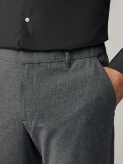 Formele Broek|Next - Slim Fit - Elasticated Waist Motionflex Stretch Smart Trousers Antraciet