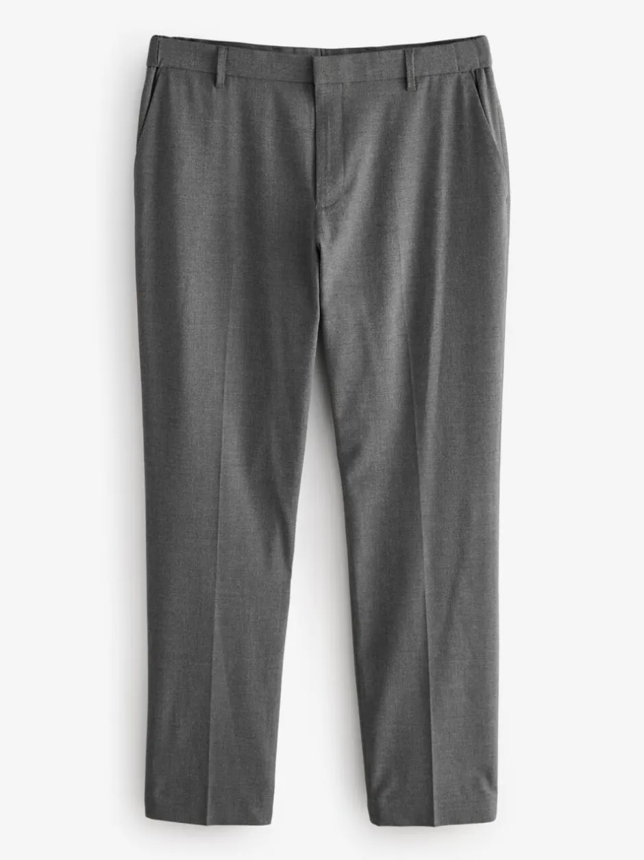 Formele Broek|Next - Slim Fit - Elasticated Waist Motionflex Stretch Smart Trousers Antraciet