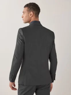 Blazers En Business-Jasjes|Pakken*Next - Strakke Pasvorm - Kostuum met twee knopen: colbert Antraciet