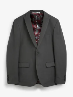 Blazers En Business-Jasjes|Pakken*Next - Strakke Pasvorm - Kostuum met twee knopen: colbert Antraciet