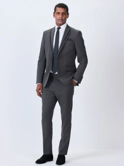 Smokings En Feestkleding*Next Antraciet - Strakke Pasvorm - Pantalon in smokingstijl