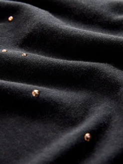 Tops En T-Shirts*Next Antraciet - Studded Embellished Crew Neck T-Shirt