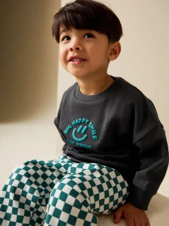 Truien En Breisels|Sweaters En Hoody´S|Next Antraciet - Sweatshirt met ronde hals en all-over print (3 mnd - 7 jr)