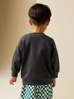 Truien En Breisels|Sweaters En Hoody´S|Next Antraciet - Sweatshirt met ronde hals en all-over print (3 mnd - 7 jr)