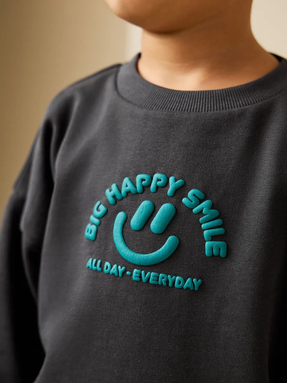 Truien En Breisels|Sweaters En Hoody´S|Next Antraciet - Sweatshirt met ronde hals en all-over print (3 mnd - 7 jr)