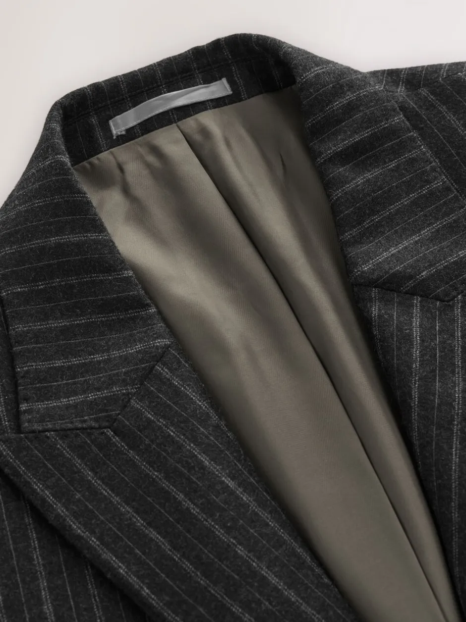 Pakken*Next Antraciet - Tailored Fit Signature Empire Mills 100% British Wool Stripe Suit Jacket