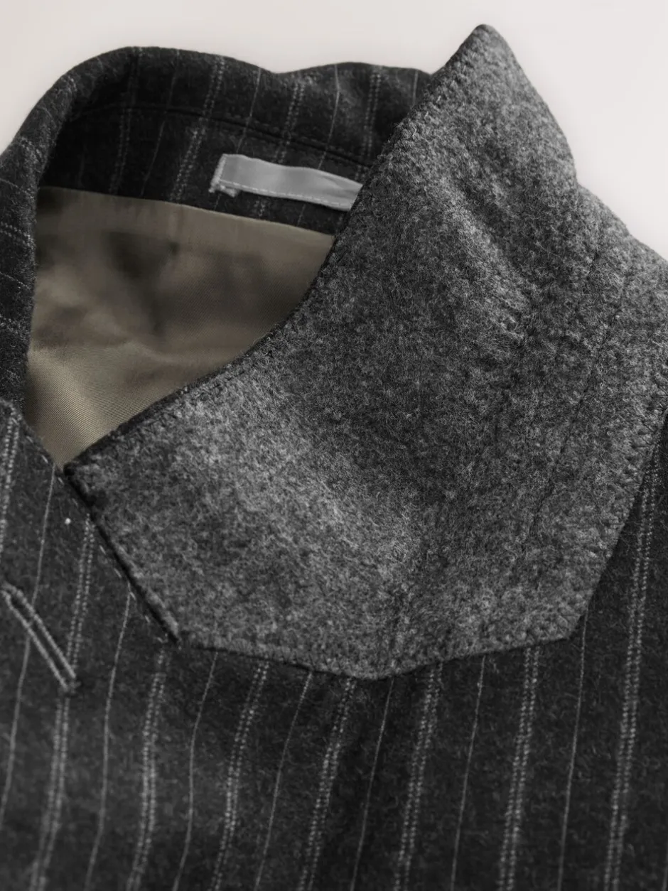 Pakken*Next Antraciet - Tailored Fit Signature Empire Mills 100% British Wool Stripe Suit Jacket