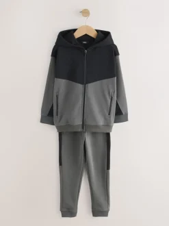 Joggingbroeken|Sweaters En Hoody´S*Next - Tech Sportswear Hoodie and Joggers Set Antraciet