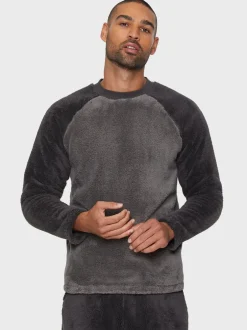 Pyjama's|Threadbare - Borg pyjamaset Antraciet