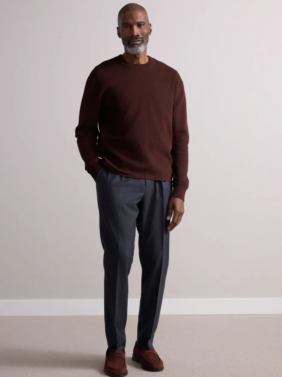 Formele Broek|Next - Wollen Rijke Slim Textuur Broek Met Zijverstellers Antraciet