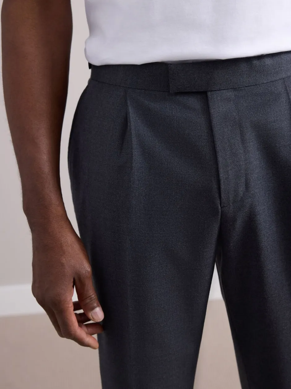 Formele Broek|Next - Wollen Rijke Slim Textuur Broek Met Zijverstellers Antraciet