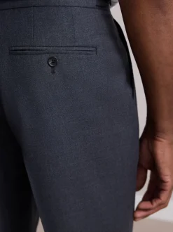 Formele Broek|Next - Wollen Rijke Slim Textuur Broek Met Zijverstellers Antraciet