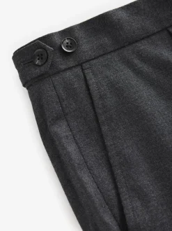 Formele Broek|Next - Wollen Rijke Slim Textuur Broek Met Zijverstellers Antraciet