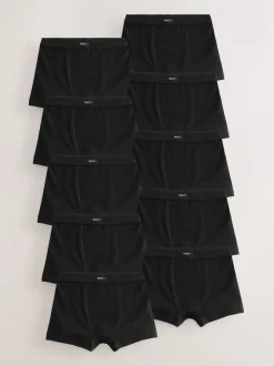 Ondergoed*Next - Set van 10 boxershorts met zachte tailleband (2-16 jr) Antraciet zwart