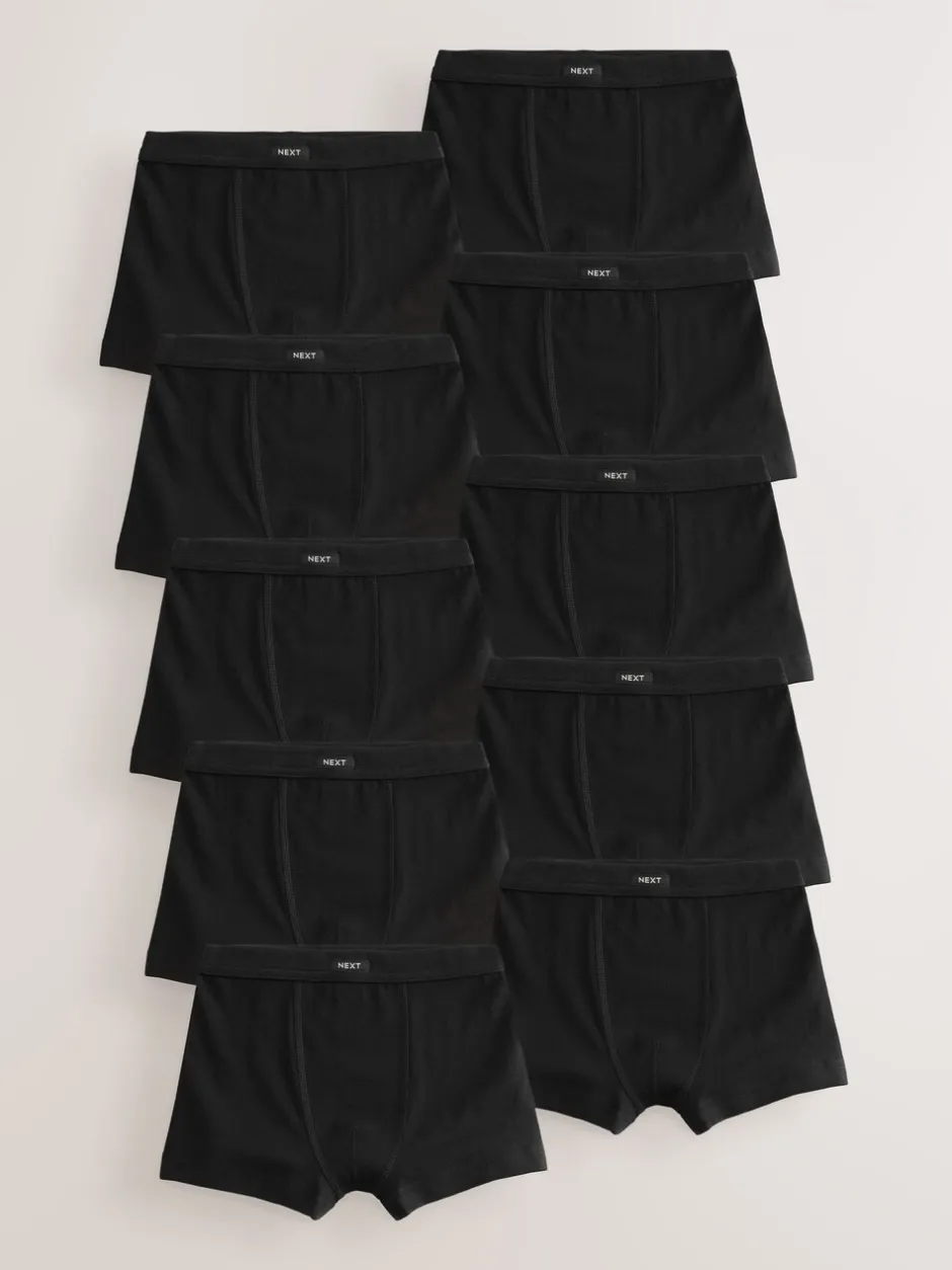 Ondergoed*Next - Set van 10 boxershorts met zachte tailleband (2-16 jr) Antraciet zwart