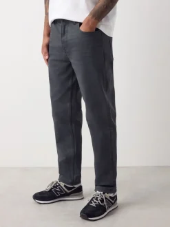 Jeans|Next Antracietgrijs - Klassieke stretchjeans met standaard taps toelopende pasvorm