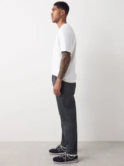 Jeans|Next Antracietgrijs - Klassieke stretchjeans met standaard taps toelopende pasvorm