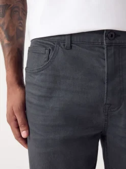 Jeans|Next Antracietgrijs - Klassieke stretchjeans met standaard taps toelopende pasvorm