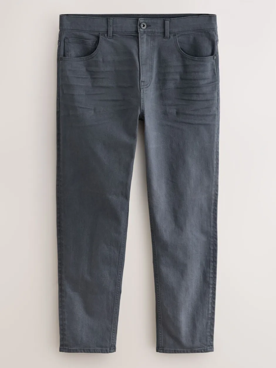 Jeans|Next Antracietgrijs - Klassieke stretchjeans met standaard taps toelopende pasvorm