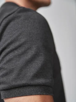 Poloshirts*Next Antracietgrijs - Normale Pasvorm - Piqué poloshirt met korte mouwen