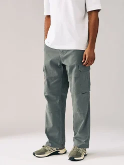 Broeken En Chino's*Next - Relaxed fit - Katoenen cargostretchbroek Antracietgrijs
