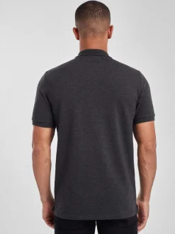 Poloshirts|Next Antracietgrijs - Slim Fit - Piqué poloshirt met korte mouwen