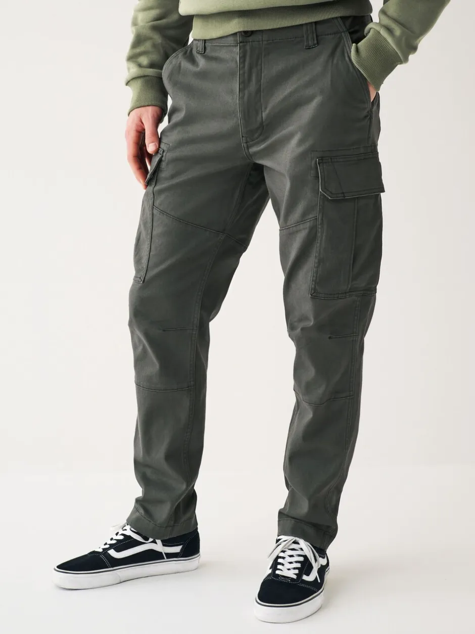 Broeken En Chino's*Next Antracietgrijs - Slim Fit - Katoenen cargostretchbroek