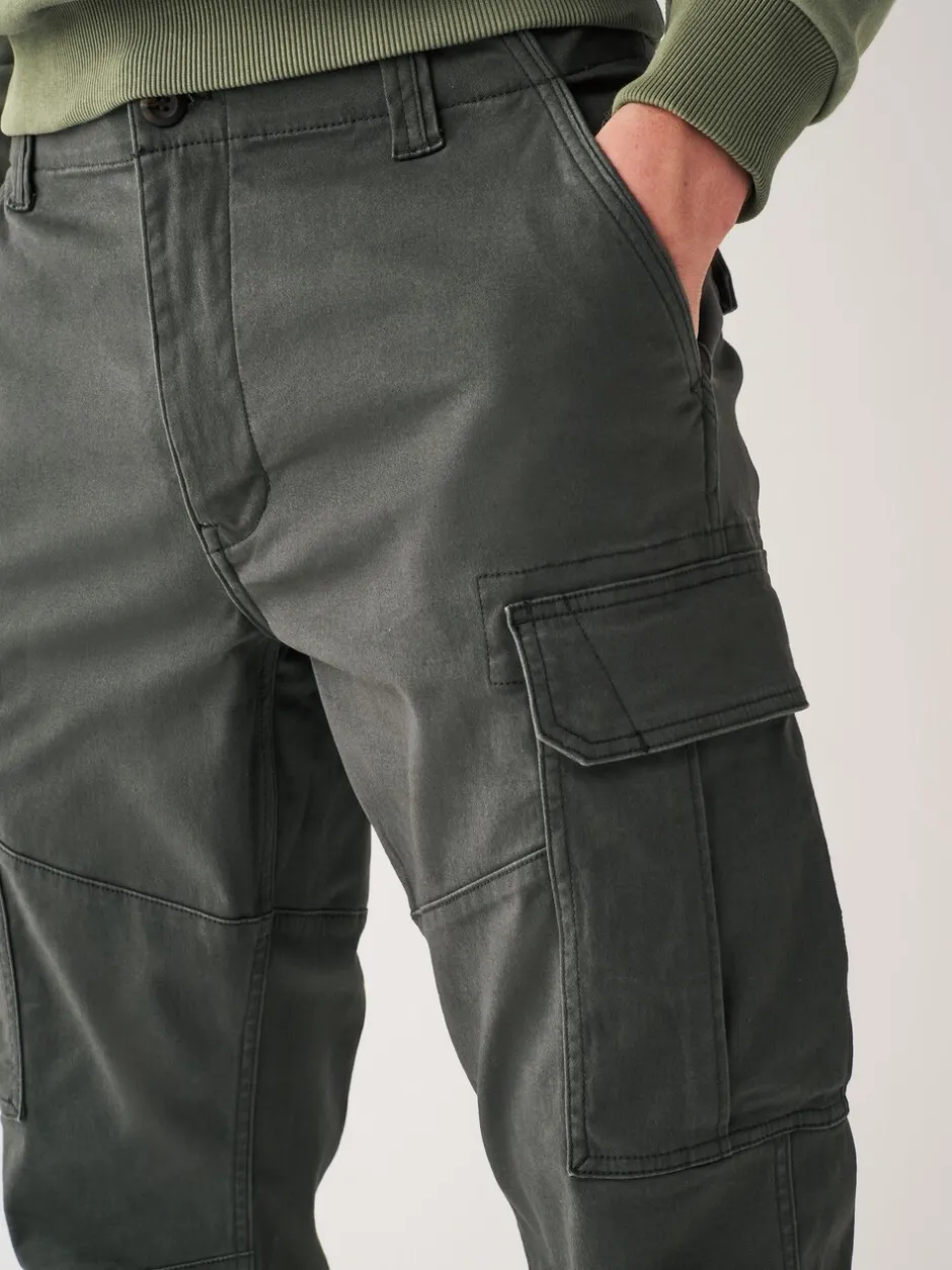 Broeken En Chino's*Next Antracietgrijs - Slim Fit - Katoenen cargostretchbroek
