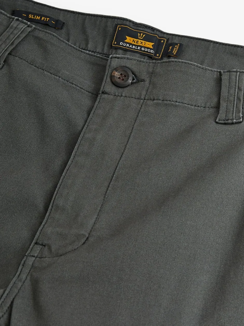 Broeken En Chino's*Next Antracietgrijs - Slim Fit - Katoenen cargostretchbroek