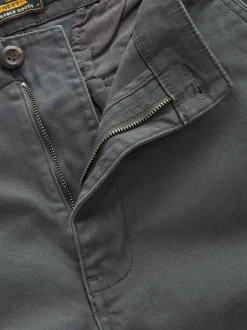 Broeken En Chino's|Next Antracietgrijs - Straight fit - Katoenen cargostretchbroek