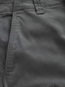 Broeken En Chino's|Next Antracietgrijs - Straight fit - Katoenen cargostretchbroek