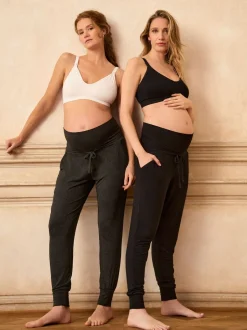 Leggings En Joggingbroeken|Moederschap|Seraphine - set van 2 zwangerschapsloungebroeken Antracietgrijs en zwart