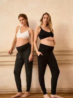 Leggings En Joggingbroeken|Moederschap|Seraphine - set van 2 zwangerschapsloungebroeken Antracietgrijs en zwart