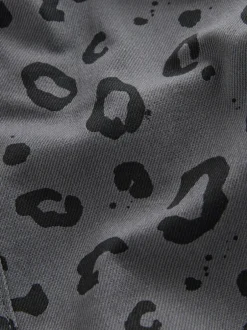Broeken En Chino's|Next Antracietgrijs luipaardprint - Wijde broek met elastische taille (3mnd-7jr)