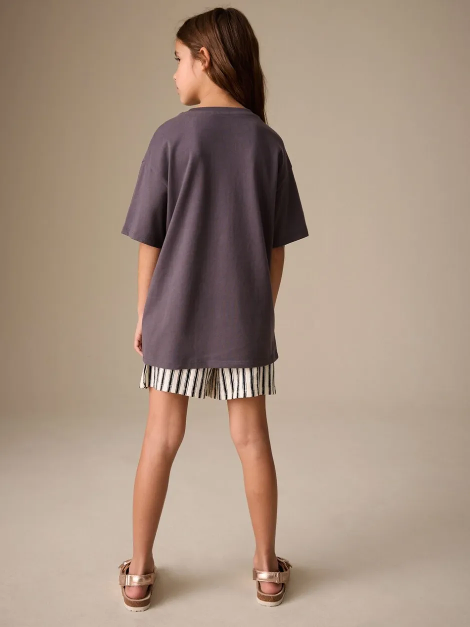 T-Shirts*Next Antracietgrijs vlinder - Sequin Oversized T-Shirt (3-16yrs)