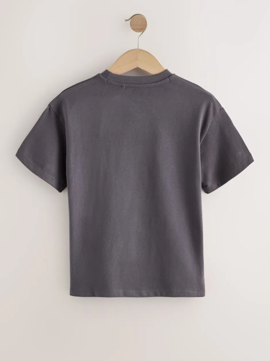 T-Shirts*Next Antracietgrijs vlinder - Sequin Oversized T-Shirt (3-16yrs)