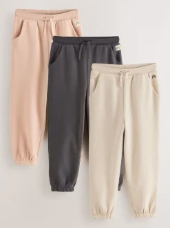 Jeans En Joggingbroeken|Broeken En Leggings*Next - Verpakking van 3 joggingbroeken (3mnd-7jr) Antraciet/room/bruin