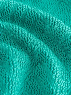 Badkleding|Next Aqua Groen Kreukeltextuur - Diepuitgesneden vormgevend buikcorrigerend badpak