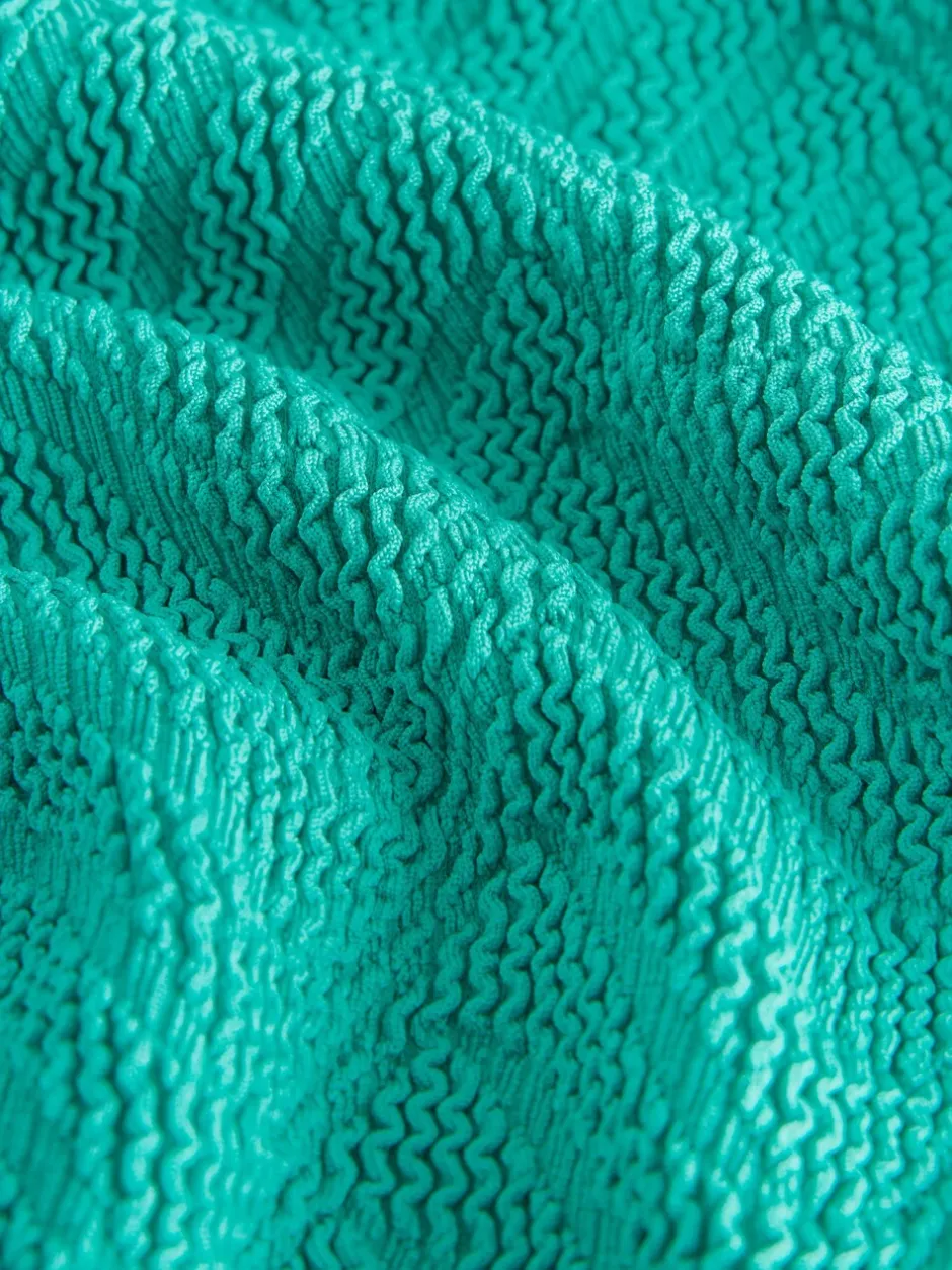 Badkleding|Next Aqua Groen Kreukeltextuur - Diepuitgesneden vormgevend buikcorrigerend badpak