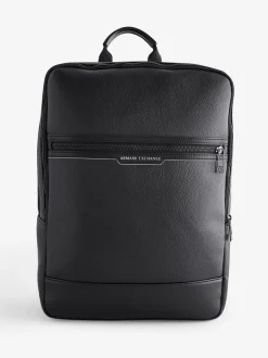Tassen|Armani Exchange Logo Black Backpack