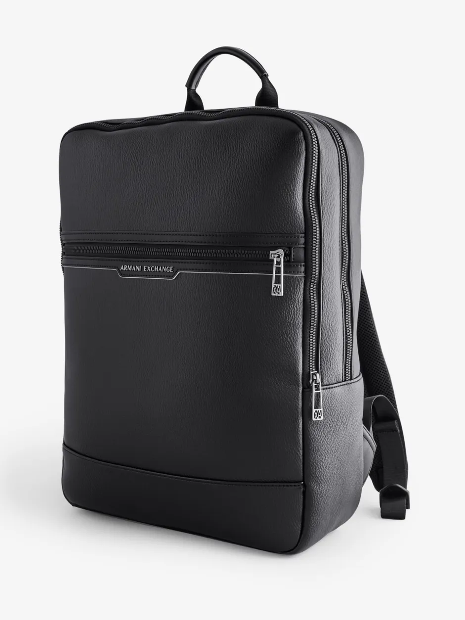 Tassen|Armani Exchange Logo Black Backpack