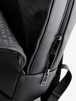 Tassen|Armani Exchange Logo Black Backpack