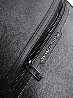 Tassen|Armani Exchange Logo Black Backpack