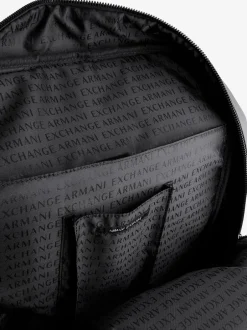 Tassen|Armani Exchange Logo Black Backpack