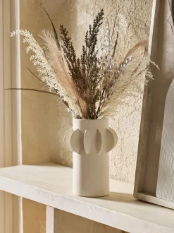 Kunstbloemen*Next Artificial Dried Floral Arrangement in Scandi Ceramic Vase