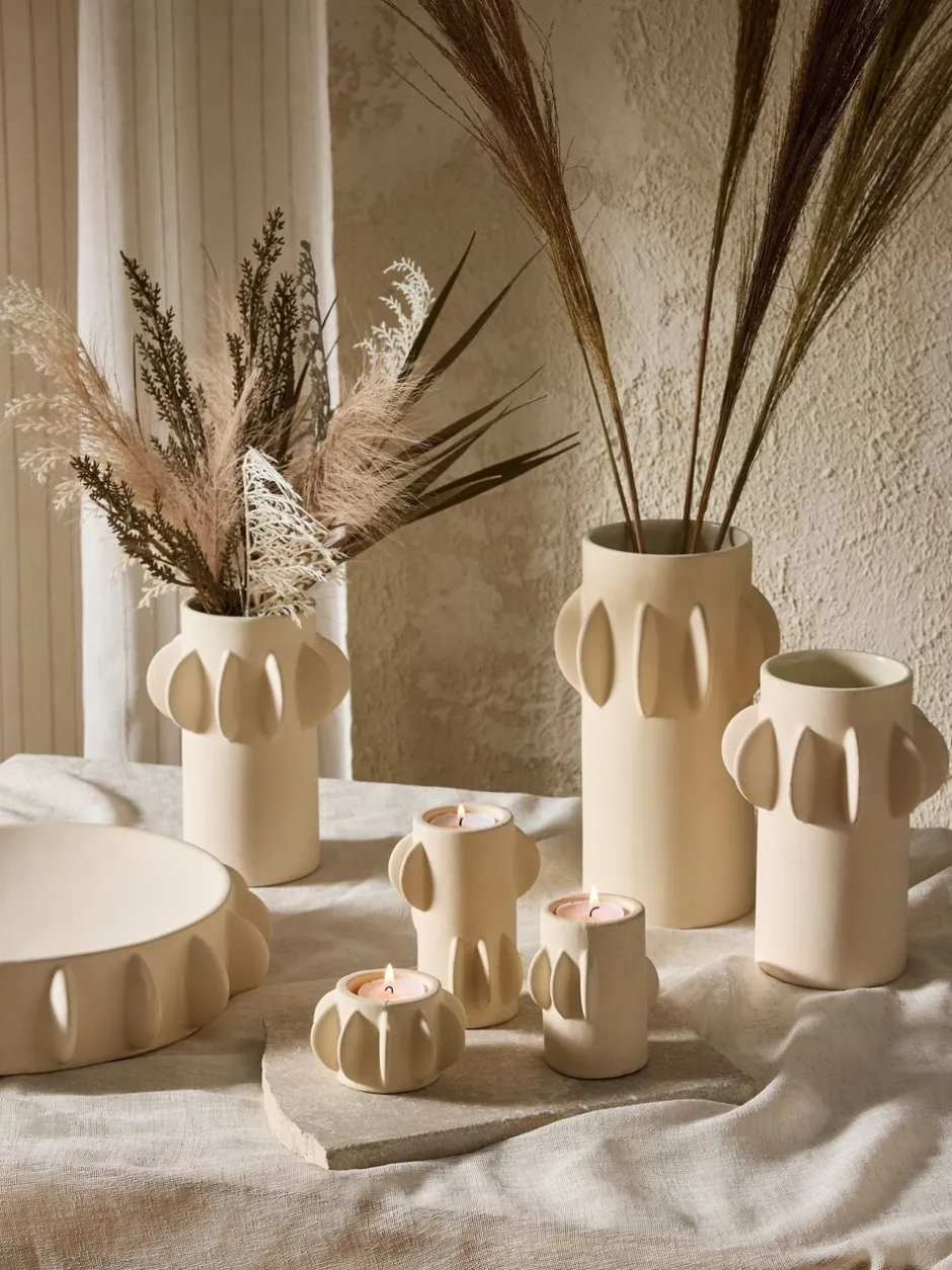Kunstbloemen*Next Artificial Dried Floral Arrangement in Scandi Ceramic Vase