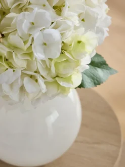Kunstbloemen*Next Artificial Hydrangea Arrangement in Swirl Glass Vase