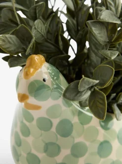 Kunstbloemen*Next Artificial Plant In Spotted Ceramic Chicken Planter