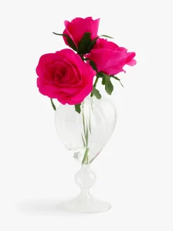 Kunstbloemen|Next Artificial Roses in Ribbed Heart Glass Vase