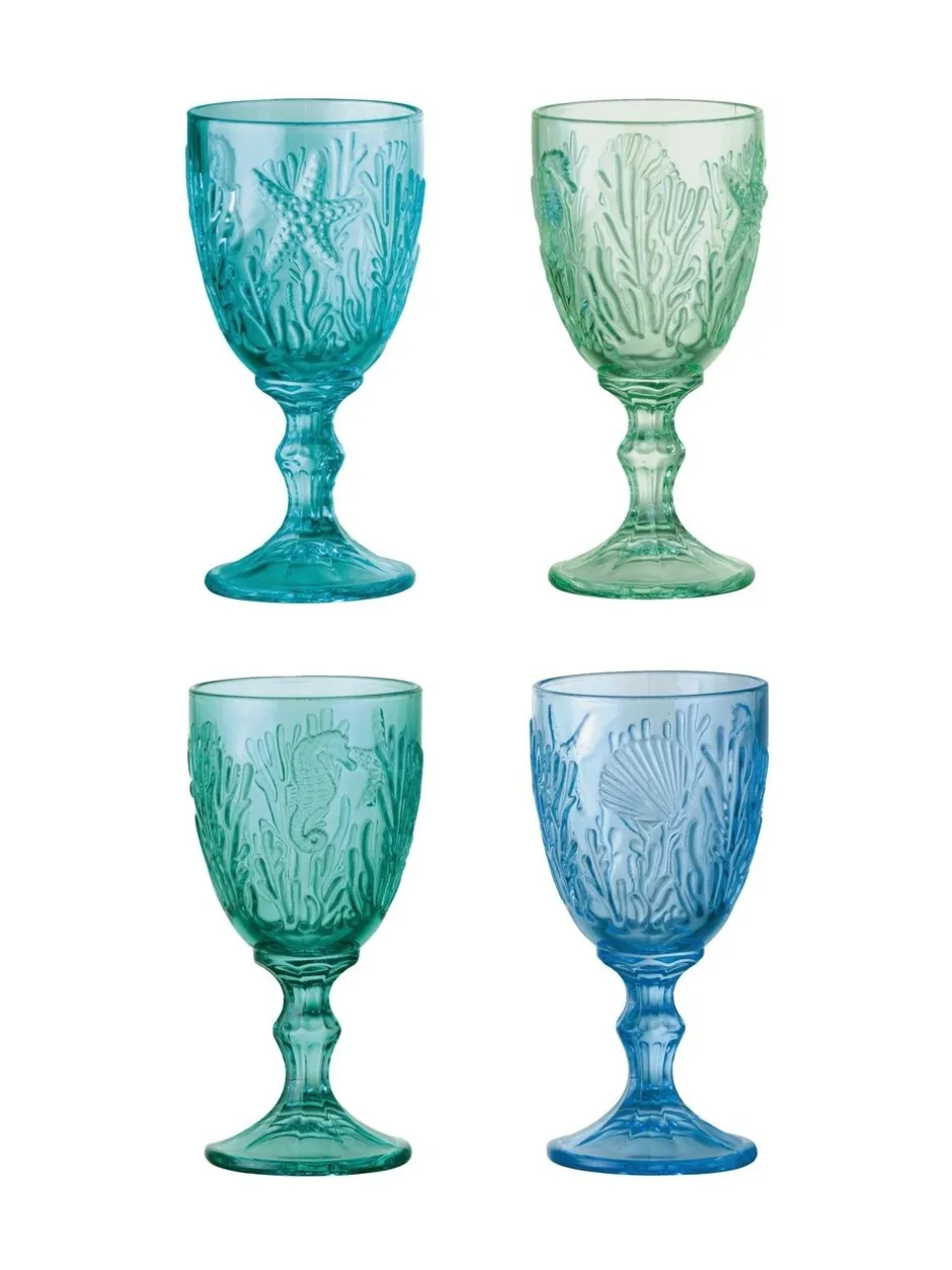 Glas*Artland set van 4 maritieme wijnglazen